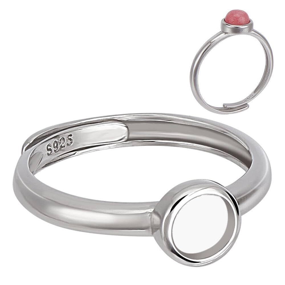 3803 925 Sterling Silver Round Bezel Blank Cup Ring Setting, 0.2inch Round